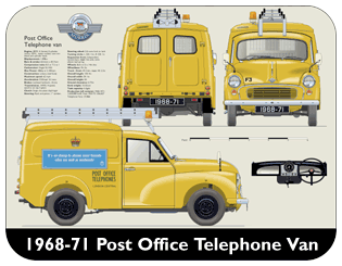 Morris Minor Post Office Telephone Van 1968-71 Place Mat, Medium